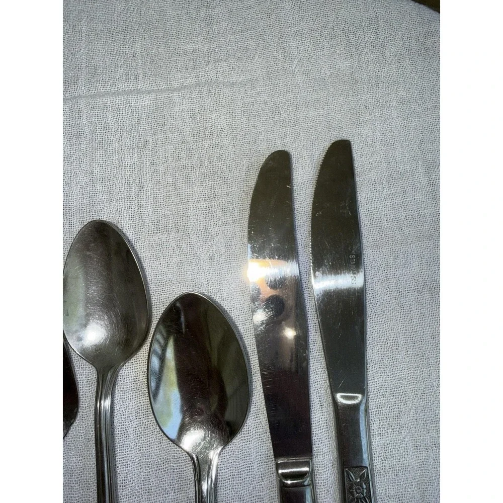 Lot Of 9 Stainless Steel Flatware Mixed , Oneida , Japan , Korea , Some Vintage
